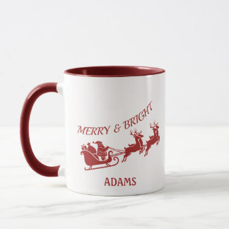 Taza Feliz y Brillante Trineo de Santa Navidad