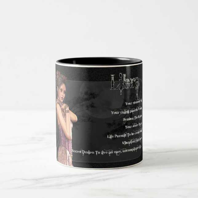 Taza femenina gótica del zodiaco del libra (Centro)