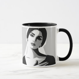 Taza Femme dans l'ombre et la lumière.