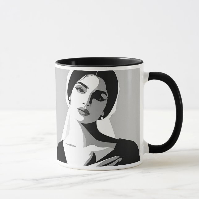 Taza Femme dans l'ombre et la lumière. (Derecha)