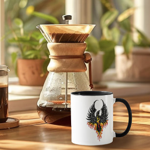 Taza Fénix Ardiente Resurgiendo Pájaro de Fuego Llamas 