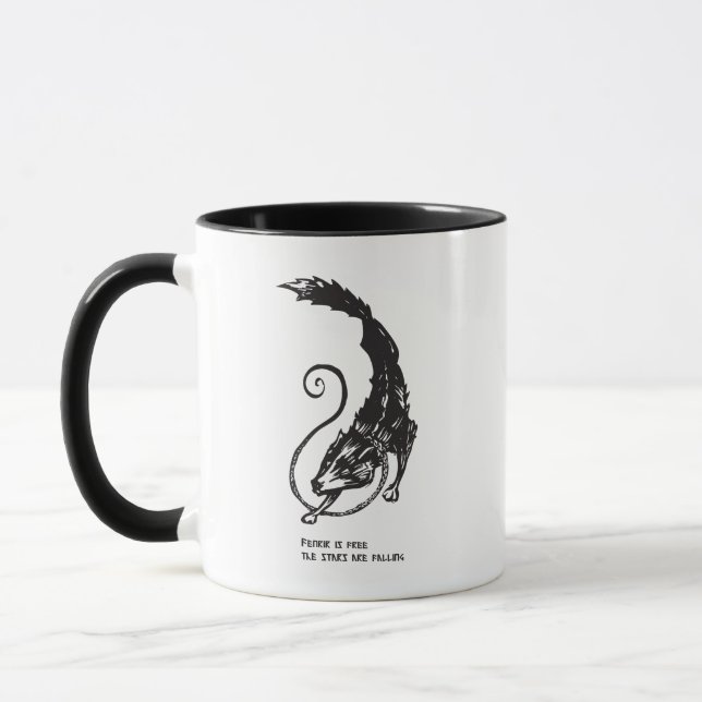 Taza Fenrir Fenris es un perro libre que vigila mitolog (Izquierda)