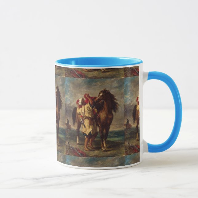 Taza Ferdinand Delacroix Arab cargando su caballo (Derecha)