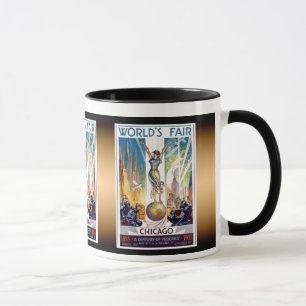 Taza Feria Mundial de Chicago 1933 - Arte Deco Retro Vi