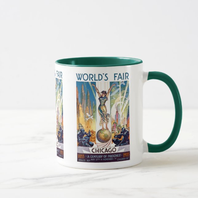 Taza Feria Mundial de Chicago de 1933 - Art Deco retro  (Derecha)