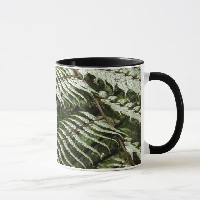 Taza Fern Fronds II Naturaleza verde oscura (Derecha)