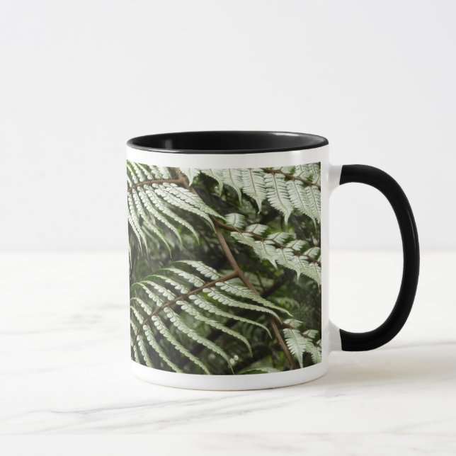 Taza Fern Fronds II Naturaleza verde oscura (Derecha)