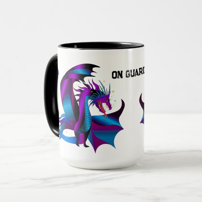 Taza Feroz Dragón Negro Azul Púrpura Sobre Diversión De (Anverso izquierdo)