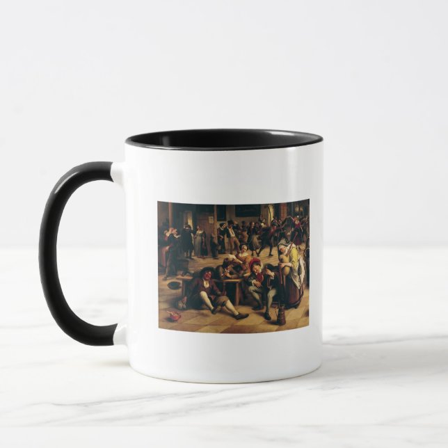 Taza Festeje en un mesón, detalle del grupo central (Izquierda)