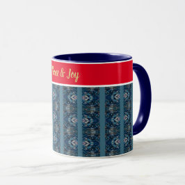 Taza Festiva Azul y Roja por la Poeta Adiela Akoo