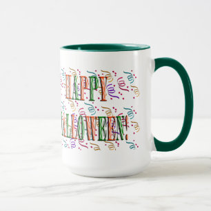 Taza Festival Confetti y Halloween Mug de texto
