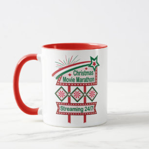 Taza Festival de cartel retro de maratón de películas d
