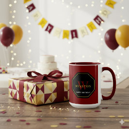 Taza Festive Maroon Combo Mug for Birthday Celebrations