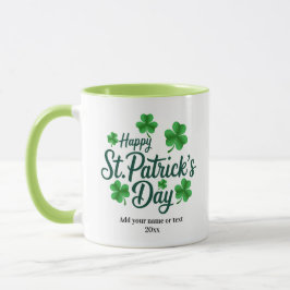 Taza Festive St. Patrick's Day with Shamrock Border