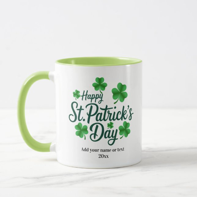 Taza Festive St. Patrick's Day with Shamrock Border (Izquierda)