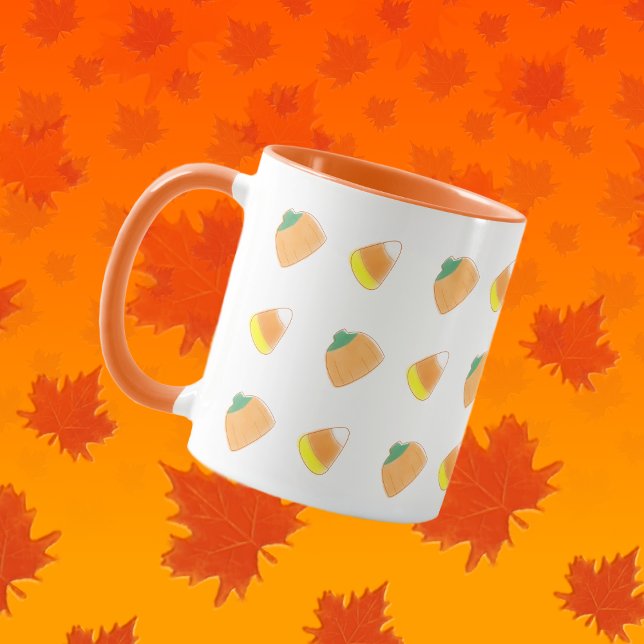 Taza Festividad Clásica De Maíz De Vela Y Naranja De Ca (Subido por el creador)