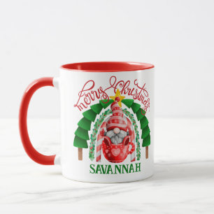 Taza Festividad Cute Gnome Merry Árbol de Navidad Arcoi