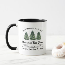 Taza Festividad de árbol de navidad de familia personal