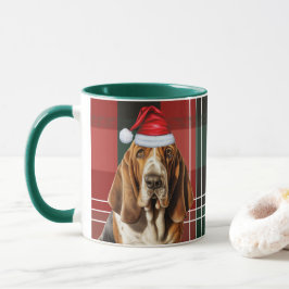 Taza Festividad de canasta verde rojo de perro Lover