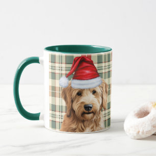 Taza Festividad de Goldendoodle verde rojo de Dog Lover