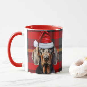 Taza Festividad del moreno negro rojo de Dog Lover