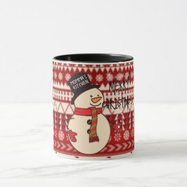 Taza Festividad del Personalizado de Snowman Navidades 