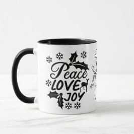 Taza Festividad divertida de Peace Love Joy