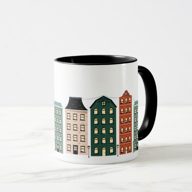 Taza Festividad en la ciudad de los Navidades modernos (Anverso derecho)