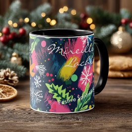 Taza Festividad personalizada con colores audaces y cop