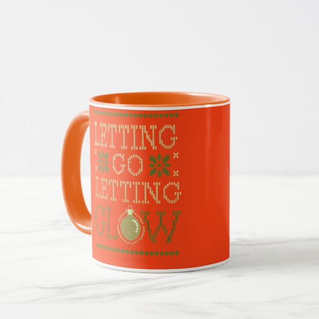Taza Festividad personalizada "Dejando ir, dejando resp (Anverso izquierdo)