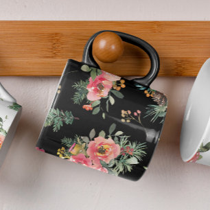 Taza Festividades de los Navidades negros   Floral de i