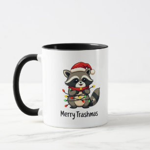 Taza Festividades divertidas de Navidades de mapache en