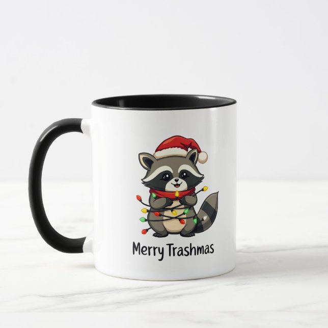 Taza Festividades divertidas de Navidades de mapache en (Izquierda)