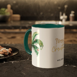 Taza Festividades personalizadas del Árbol de palma nav