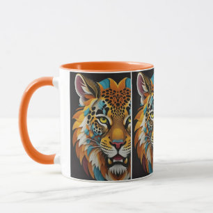 Taza Fierce Tiger Face Art - Gráfico Personalizado T