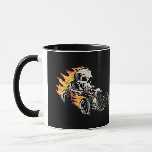 Taza Fiery Skull Hotrod Art (Izquierda)