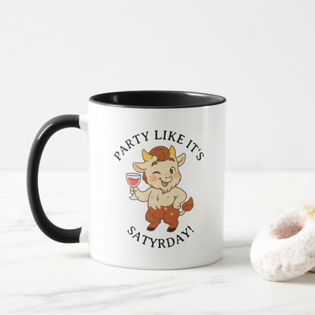 Taza Fiesta como la mitología del satírico satírico (Con donut)