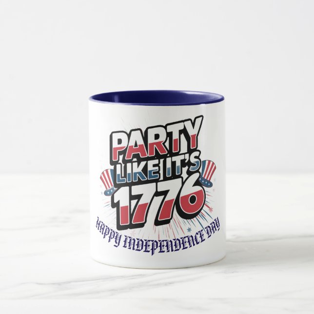 Taza "Fiesta como si fuera 1776" Personalizado célebre  (Centro)