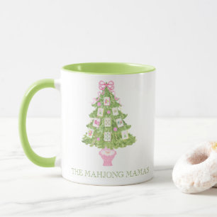 Taza Fiesta de árbol de navidad color rosa Mahjong