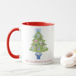 Taza Fiesta de árbol de navidad de acuarela Mahjong