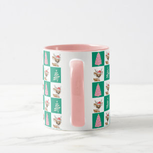 Taza Fiesta de árboles de navidad Cute Reindeer Santa M