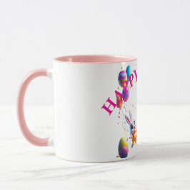 Taza Fiesta de baile colorido de los conejitos de Pascu