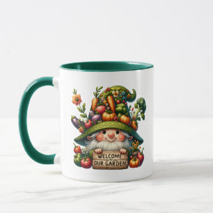 Taza Fiesta de bienvenida de gnome lindo añada nombre