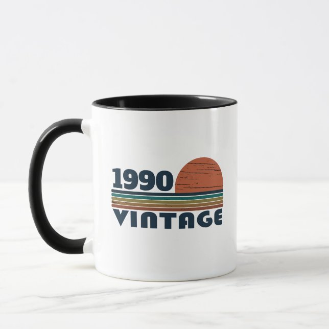 Taza Fiesta de cumpleaños 35 vintage personalizada (Izquierda)