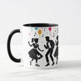 Taza Fiesta de Jukebox de Sock Hop de los 50