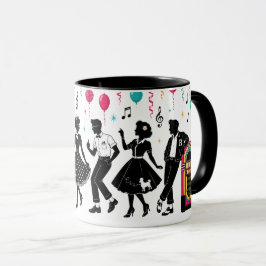 Taza Fiesta de Jukebox de Sock Hop de los 50