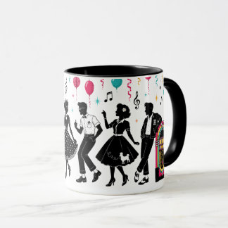 Taza Fiesta de Jukebox de Sock Hop de los 50