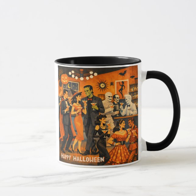 Taza Fiesta de Martini de Halloween Moderno de Mitad de (Derecha)