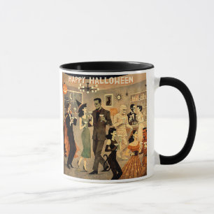 Taza Fiesta de Martini de Halloween Retro de Mediados d