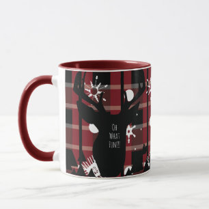 Taza Fiesta de Navidad de copos de nieve de ciervos a c